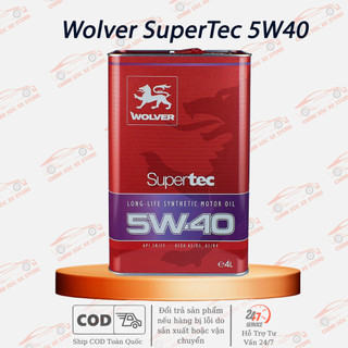 Nhớt tổng hợp 100% động cơ ô tô wolver supertec 5w40 4l sn/cf