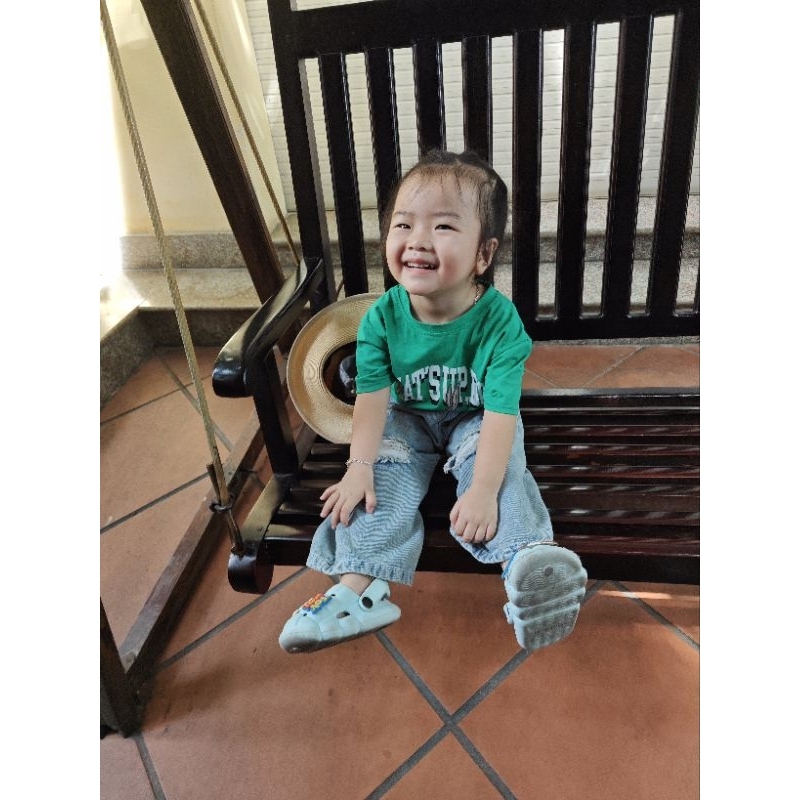 Set jean bé gái hình thỏ