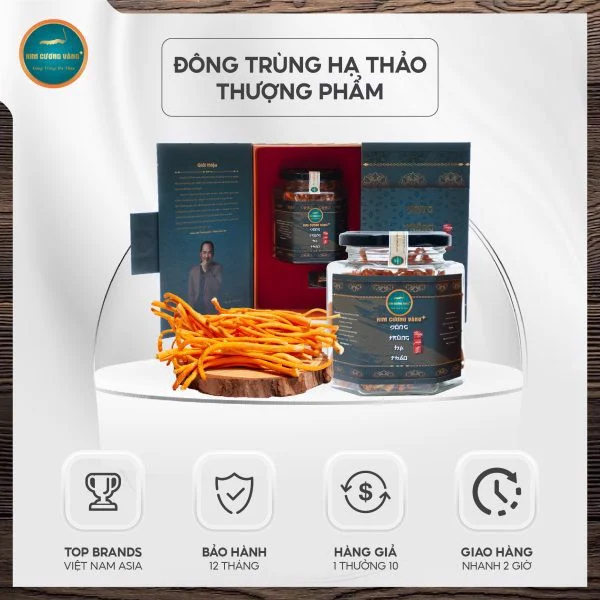 Đông Trùng Hạ Thảo Khô Thượng Phẩm Kim Cương Vàng ( Hộp 15g x 2 )