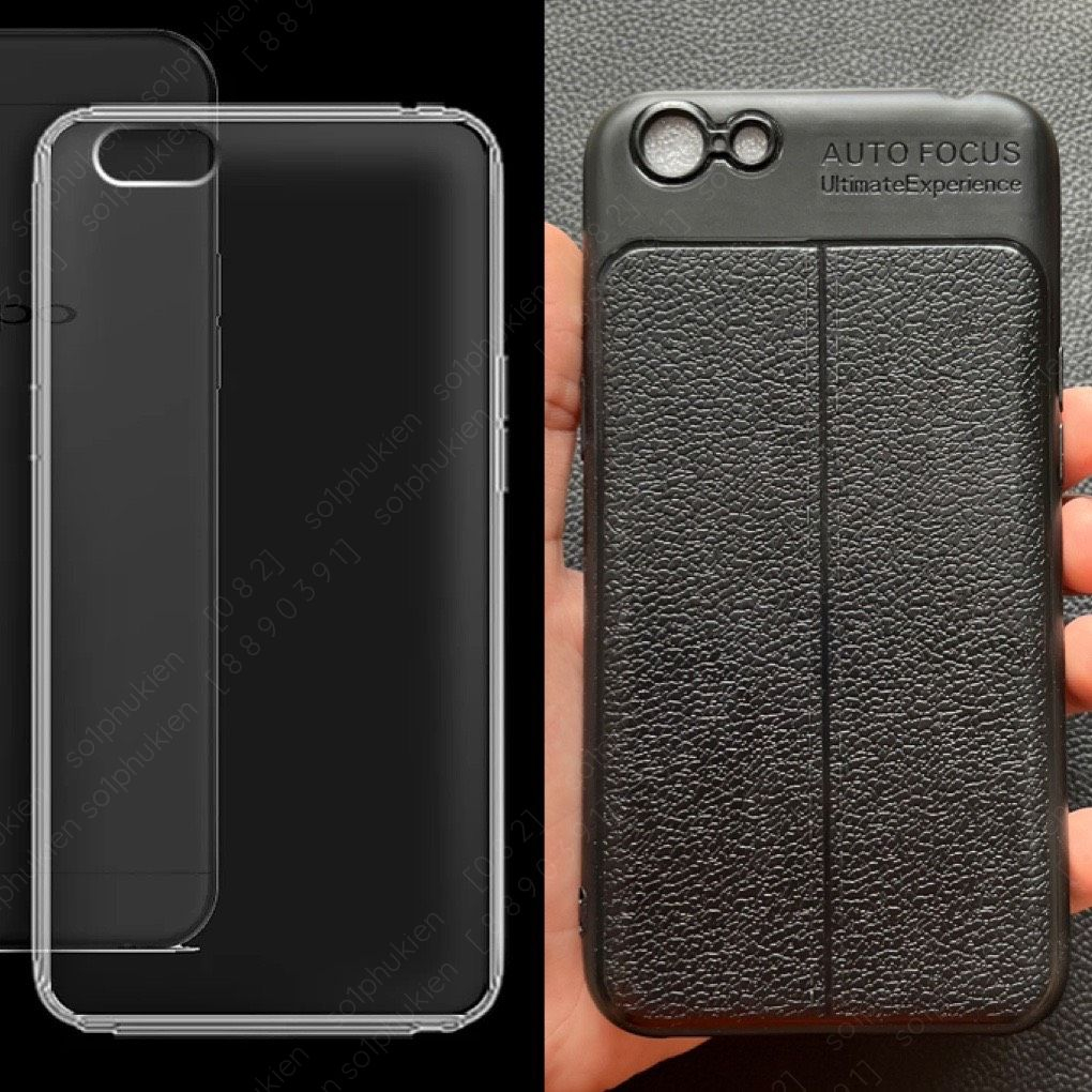 Ốp lưng Oppo A71 loại dẻo trong và loại dẻo đen giả vân da auto bền đẹp