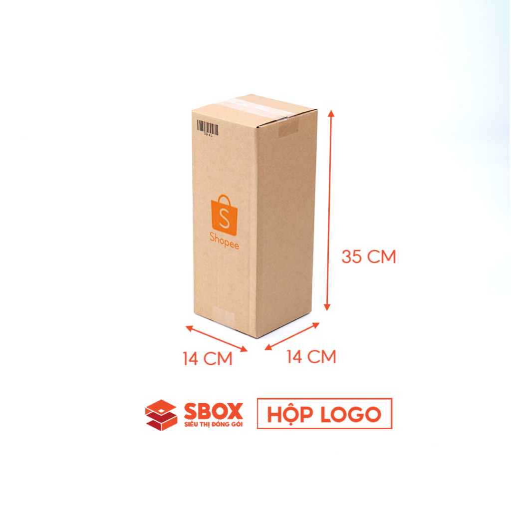 Combo 120 thùng carton đóng hàng giá xưởng - 14x14x35cm - logo Shopee hoặc hộp trơn - Giao số lượng lớn