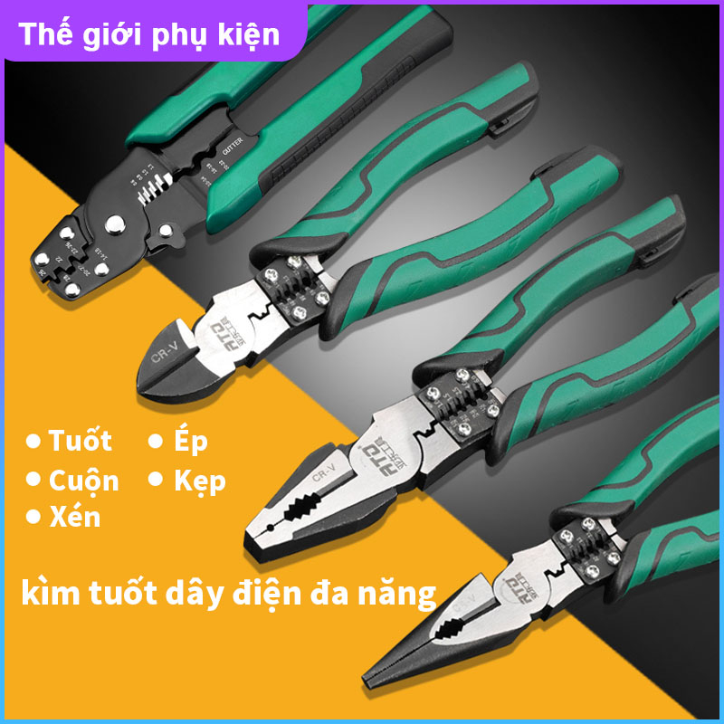Kìm dây Vanadi mạ crôm 8 inch 5 trong 1 đa chức năng