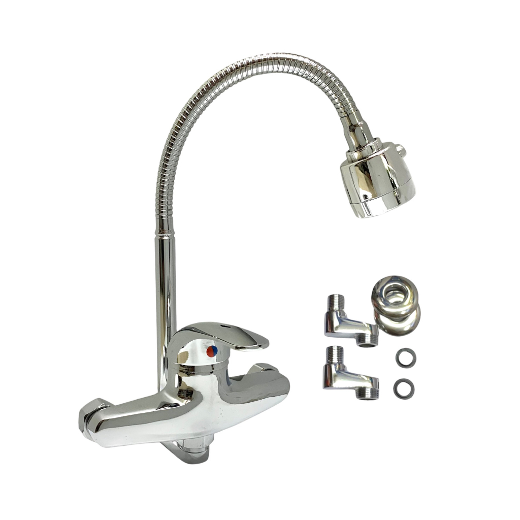 VÒI RỬA BÁT NÓNG LẠNH CẦN MỀM INAX GẮN TƯỜNG