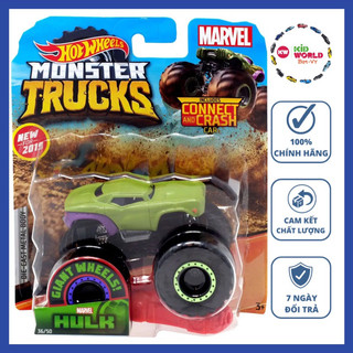 Xe mô hình Hot Wheels Monster Trucks Crushable Car Hulk GJF43.