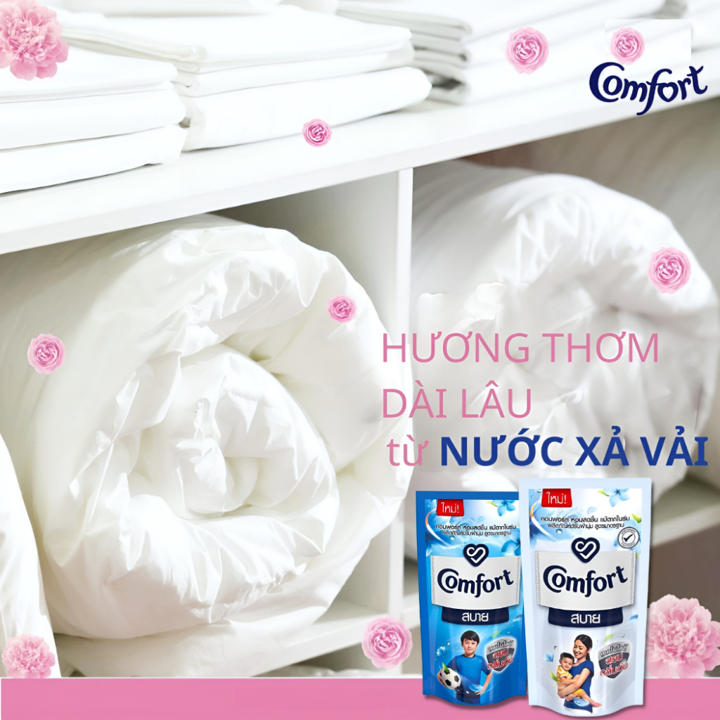 Nước Xả Vải Comfort Thái Lan Quần Áo Thơm Mát Lưu Hương Dài Lâu 500ml