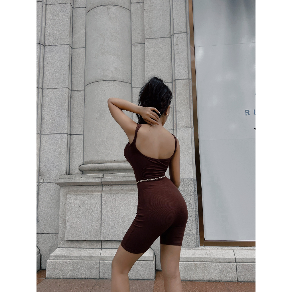 Đồ Liền Thân Đùi Nữ - Jumpsuit Vải Thun Cotton Lụa Gân Tăm Co Giãn 4 Chiều The Butterfly