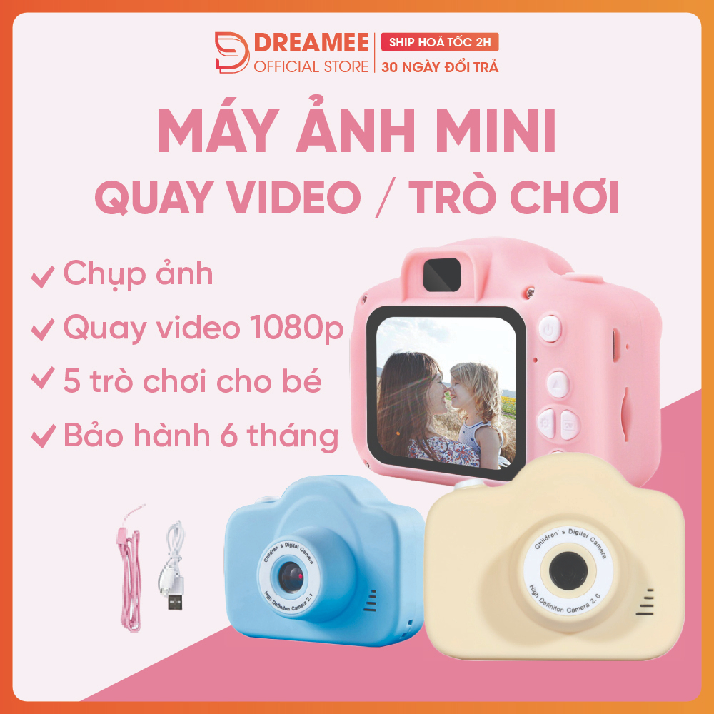 Máy ảnh Mini cho Bé, Đồ chơi phát triển trí tưởng tượng cho trẻ em, Hỗ trợ chụp ảnh, quay video, trò chơi dễ sử dụng