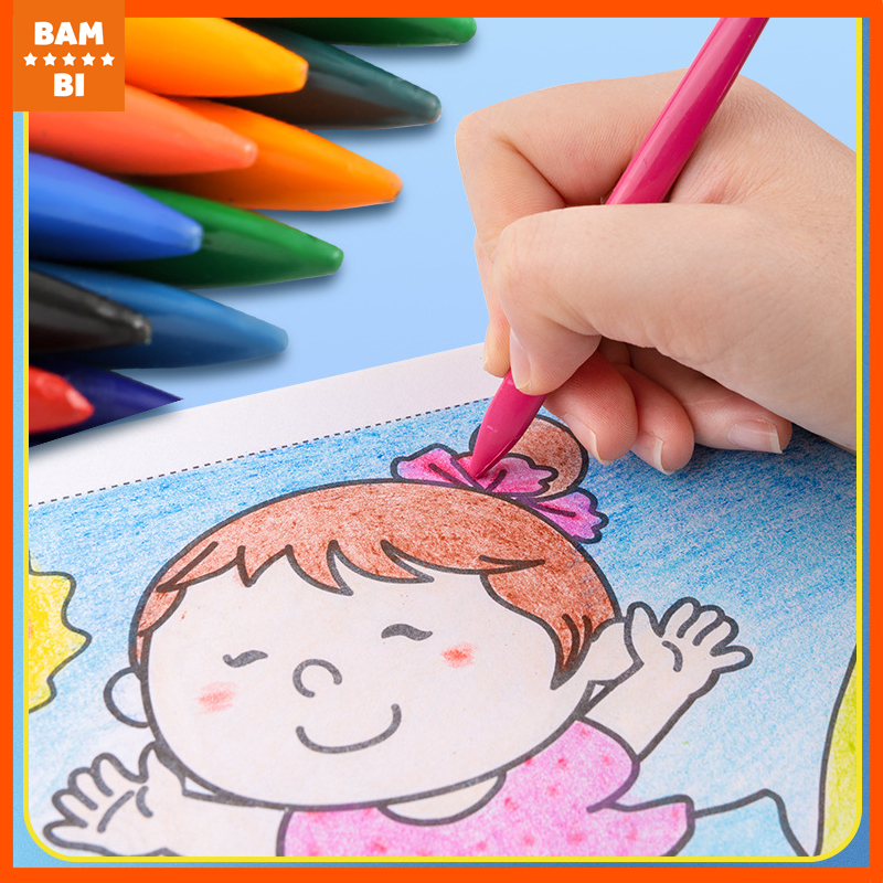 Bút màu sáp hữu cơ cho bé, hộp có 12, 24, 36 cây màu hữu cơ an toàn cho bé yêu tập tô vẽ