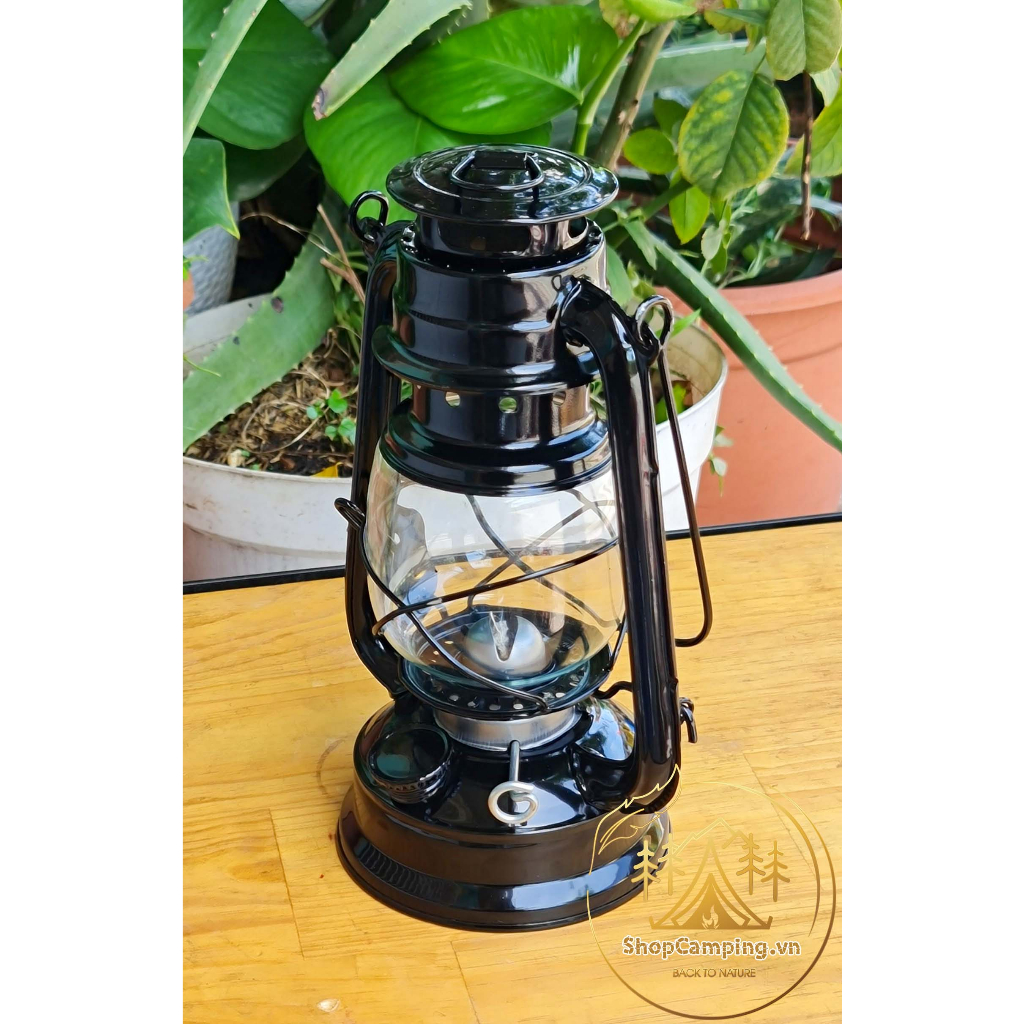 Đèn bão đèn dầu size trung 24cm decor trang trí nhà cửa, đèn măng xông cắm trại dã ngoại cổ điển Camping VietNam