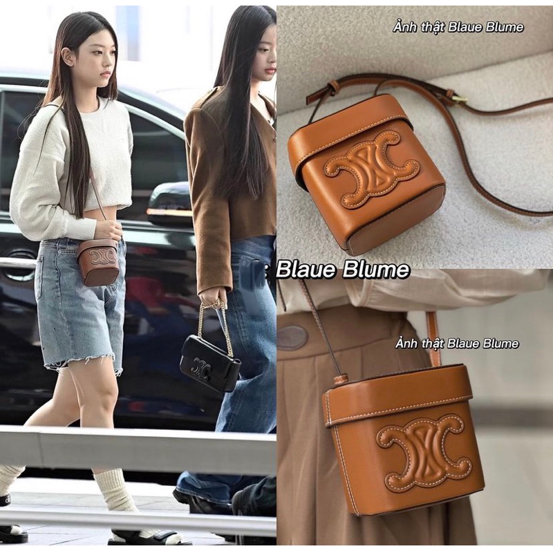 𝐁𝐥𝐚𝐮𝐞𝐁𝐥𝐮𝐦𝐞🦋 -  Cheap moment w Lisa Black Pink - Mini box - túi hộp nâu thanh lịch 🤎