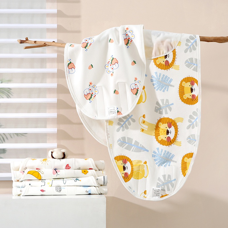 Khăn quấn cho bé sơ sinh chống giật mình, chất liệu cotton 2 lớp mềm mịn an toàn cho làn da bé kt 35*80