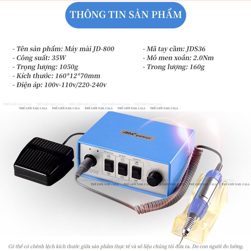 Máy mài JD800 chính hãng- Máy mài móng JD800 hàng chuẩn- Máy mài khoẻ êm tay