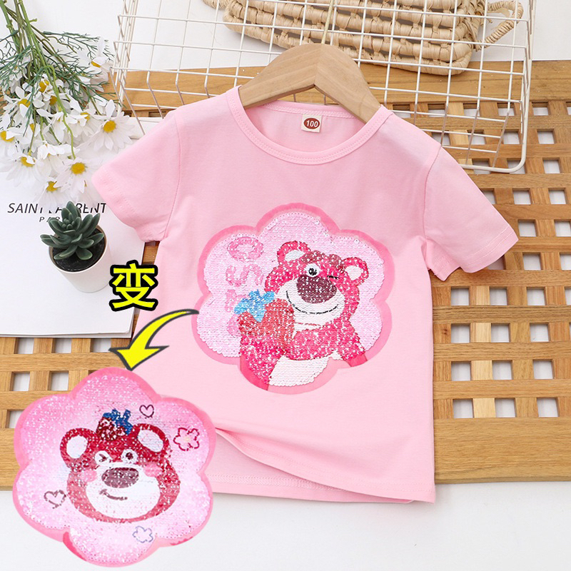 Áo thun kim sa gấu Lotso lật đổi hình.