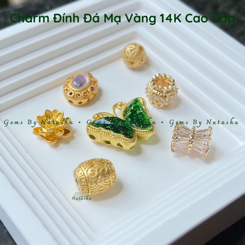 Charm Đính Đá Mạ Vàng 14K Cao Cấp