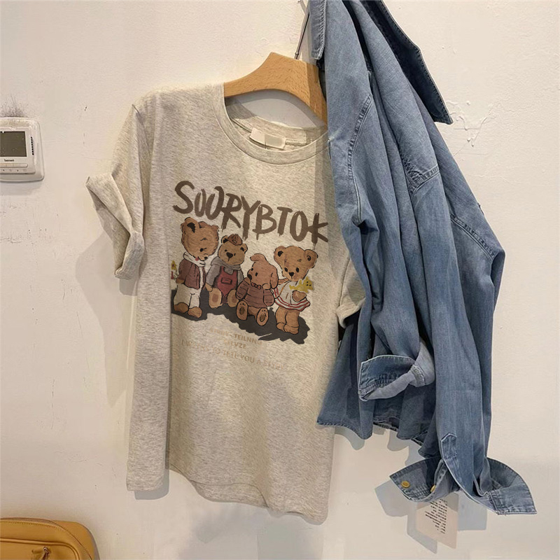 SALMO local brand Áo thun nữ xám ghi áo phông tay lỡ bigsize unisex tee 100%Cotton