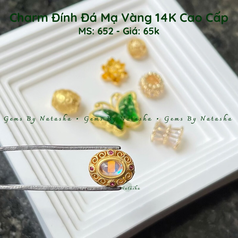 Charm Đính Đá Mạ Vàng 14K Cao Cấp