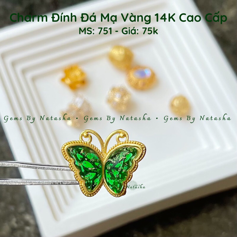 Charm Đính Đá Mạ Vàng 14K Cao Cấp