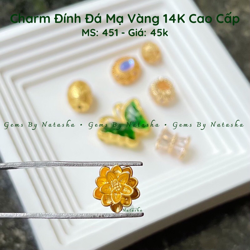 Charm Đính Đá Mạ Vàng 14K Cao Cấp