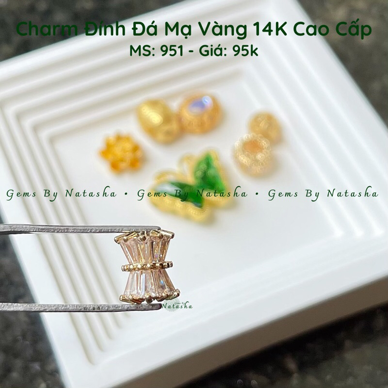 Charm Đính Đá Mạ Vàng 14K Cao Cấp