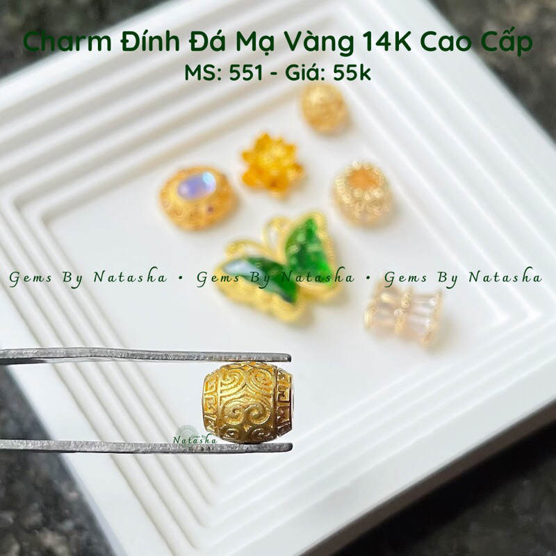Charm Đính Đá Mạ Vàng 14K Cao Cấp