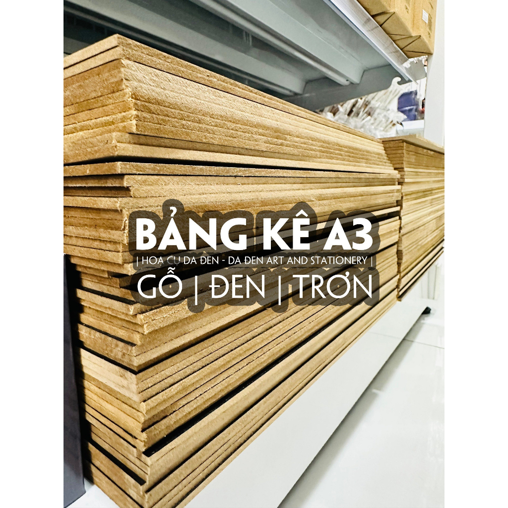 Bảng Kê A3 | Gỗ - Trơn - Đen