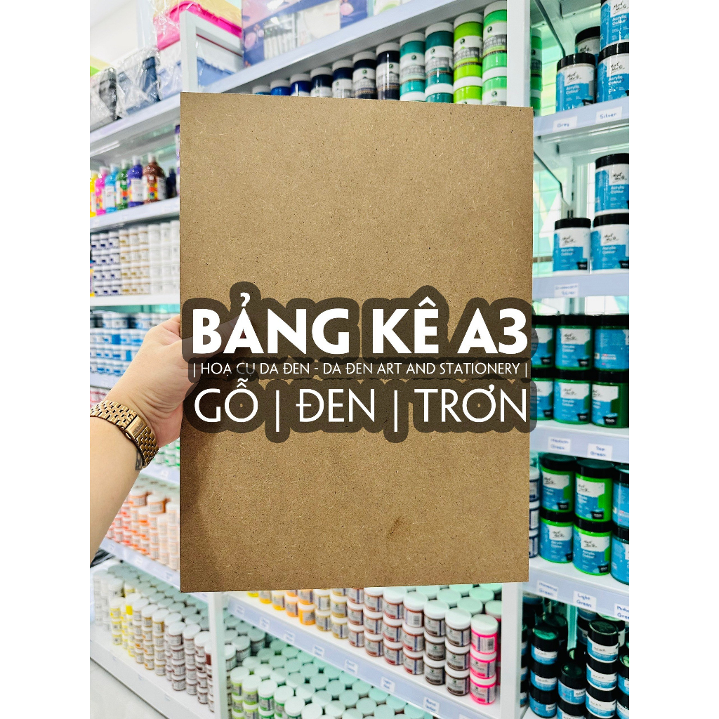 Bảng Kê A3 | Gỗ - Trơn - Đen