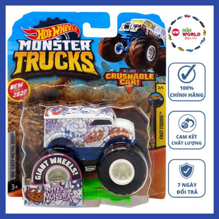Xe mô hình Hot Wheels Monster Trucks Crushable Car Milk Monster GJD92.