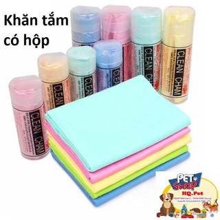  Khăn tắm cho chó mèo siêu thấm Clean Cham khăn lau đa năng có hộp  màu ngẫu nhiên  