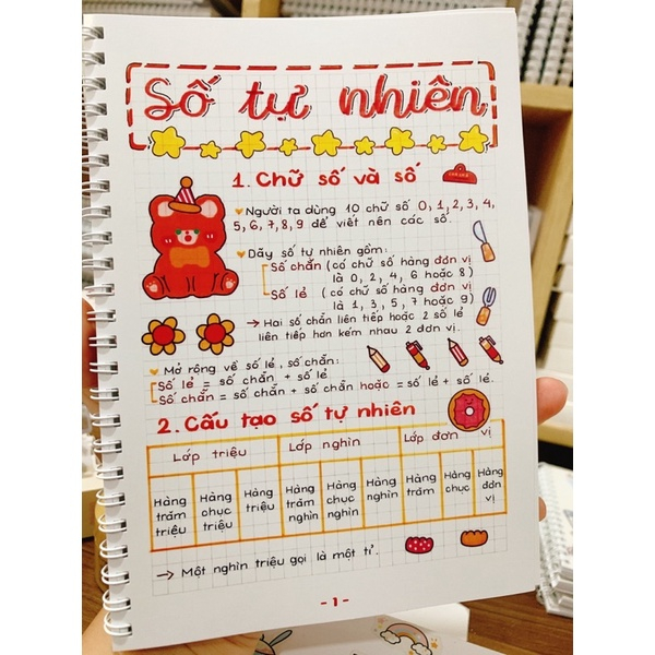 Sổ tay takenote toán 4 lò xo kèm bộ quà 29K