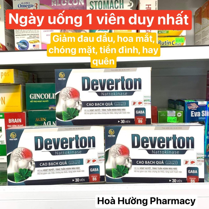 {✅Hàng Chính Hãng} HOẠT DUYẾT DEVERTON - Bổ sung Gaba, Nattokinase - Hoạt huyết dưỡng não,Giảm đau đầu hoa mắt chóng mặt