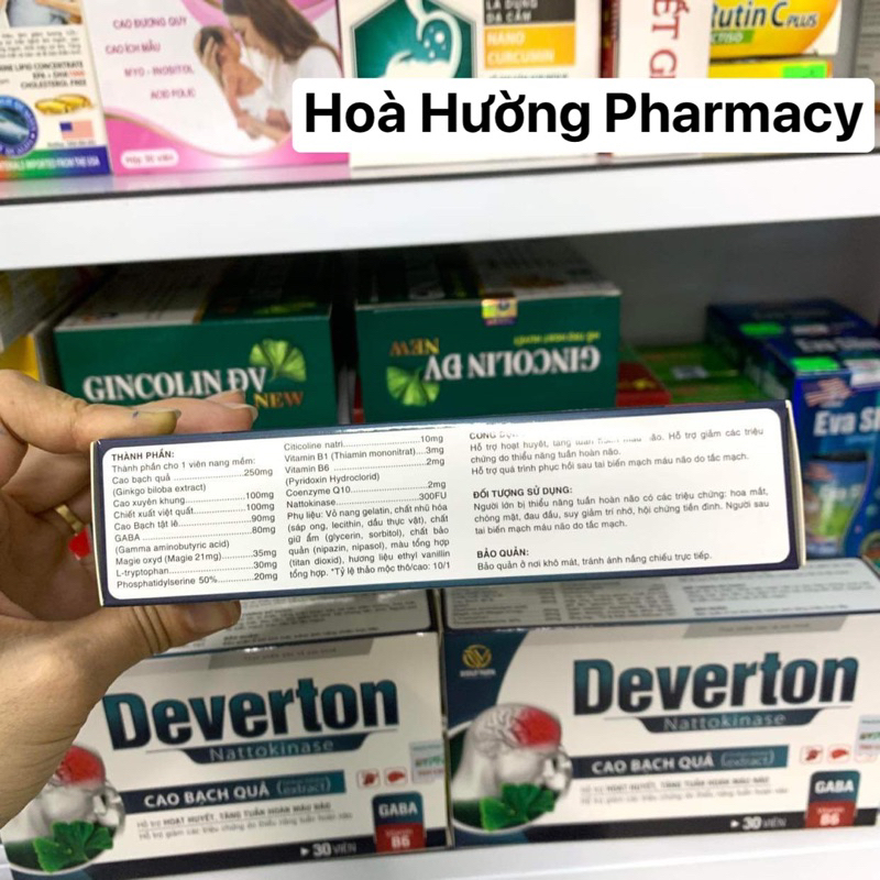 {✅Hàng Chính Hãng} HOẠT DUYẾT DEVERTON - Bổ sung Gaba, Nattokinase - Hoạt huyết dưỡng não,Giảm đau đầu hoa mắt chóng mặt