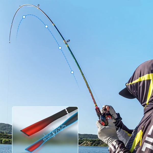 Cần Câu Lure Máy Ngang/ Máy Đứng - Thân Carbon Cao Cấp, Cứng Cáp Và Dẻo Dai