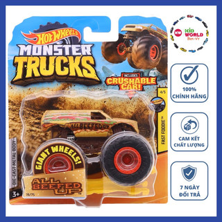 Xe mô hình Hot Wheels Monster Trucks Crushable Car Giant Wheels All Beefed Up GJF36.