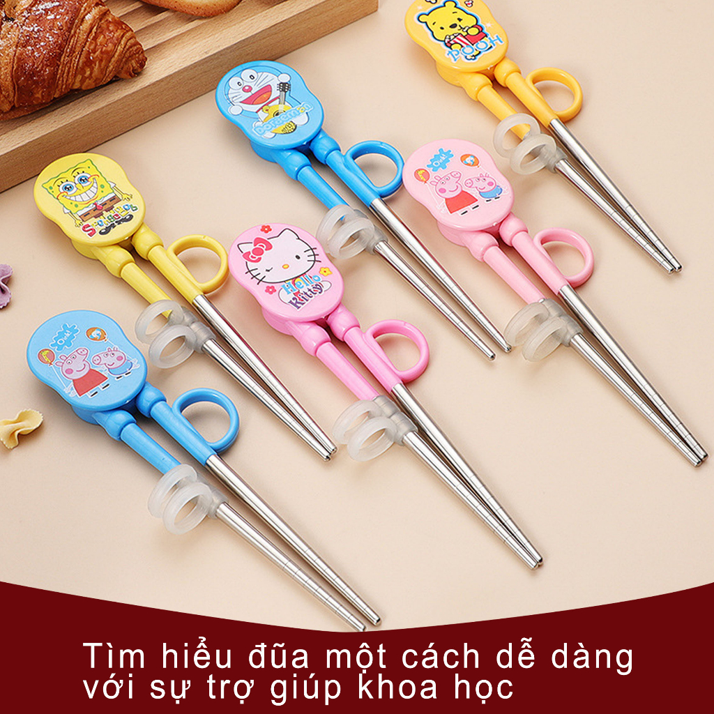 Đũa trẻ em dễ thương bằng thép không gỉ Đũa tập cho bé