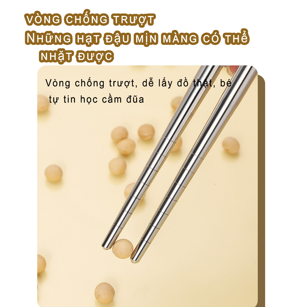 Đũa trẻ em dễ thương bằng thép không gỉ Đũa tập cho bé