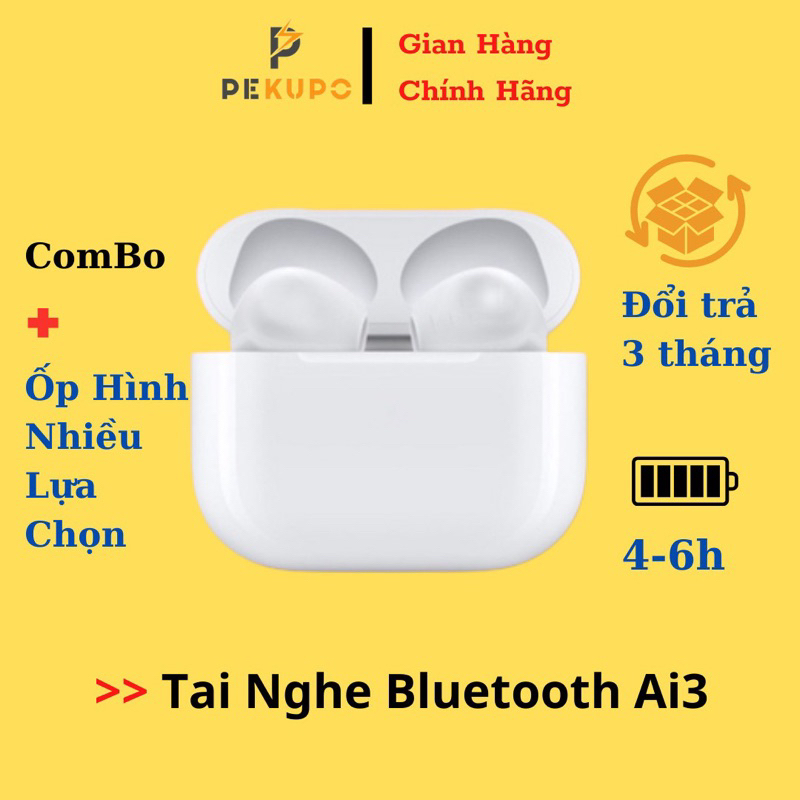 Tai Nghe Bluetooth Ap3, Pro, Ap2 Không Dây, Mic Rõ, Pin Trâu, Bass Căng Vuốt Tăng Chỉnh Âm Lượng Chính Hãng PEKUPO