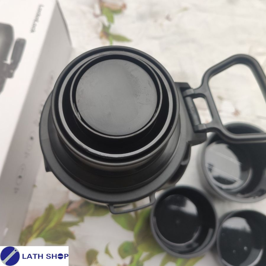 Bình Giữ Nhiệt Có Quai Cầm Lock&Lock Có 2 Nắp Phụ Để Uống Nước LHC1477- Chất Liệu Thép không Gỉ -1.8L