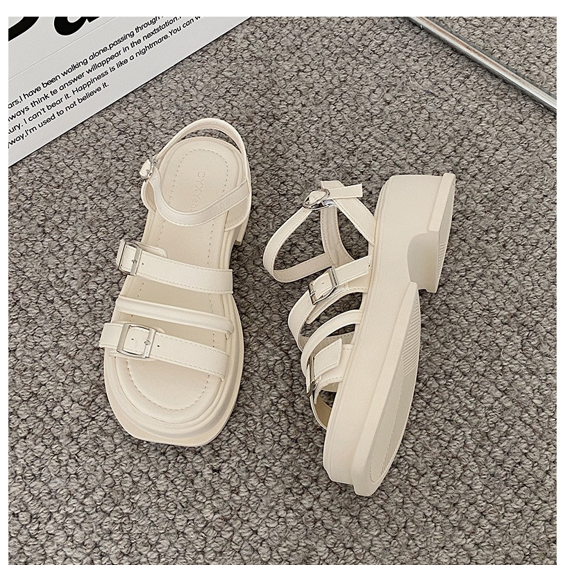 Xăng đan nữ hàng Quảng Châu Full Hộp đế dày mũi tròn quai ngang thời trang , Giày nữ Sandal quai hậu Cao Cấp đế bánh mì