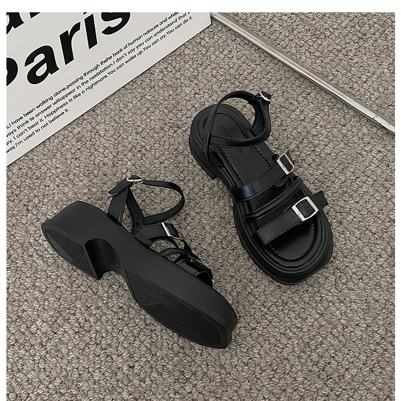 Xăng đan nữ hàng Quảng Châu Full Hộp đế dày mũi tròn quai ngang thời trang , Giày nữ Sandal quai hậu Cao Cấp đế bánh mì