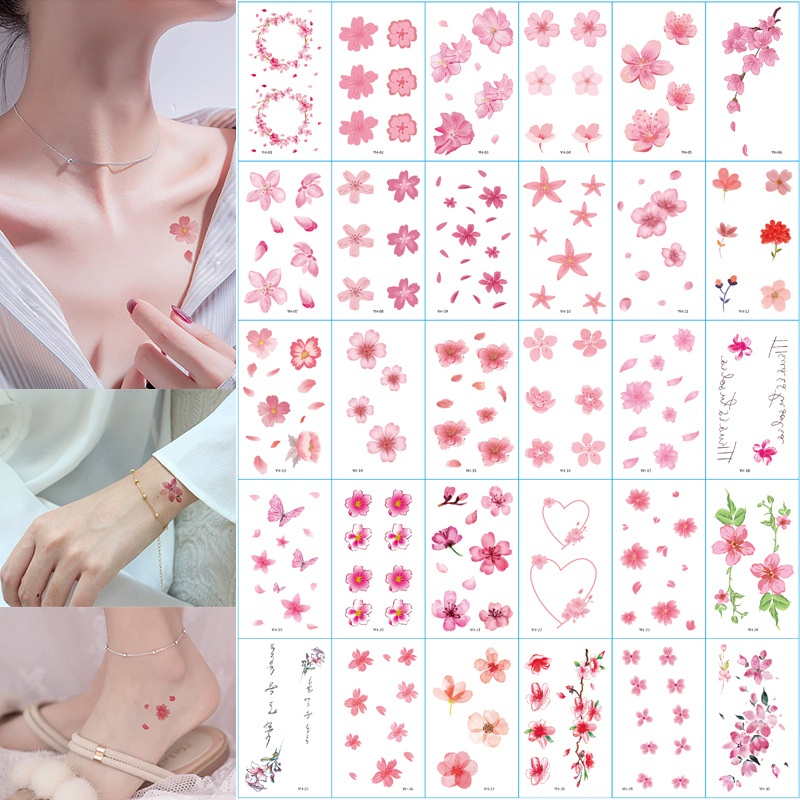 beautycoco🍊Hình xăm dán nhiều mẫu họa tiết hoa xinh xắn dễ thương
