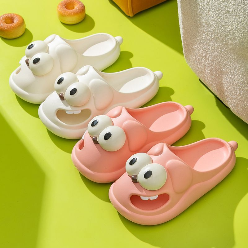 Dép nữ hình chó mắt to siêu mềm, kiểu bánh mì thời trang, đáng yêu, chất liệu EVA