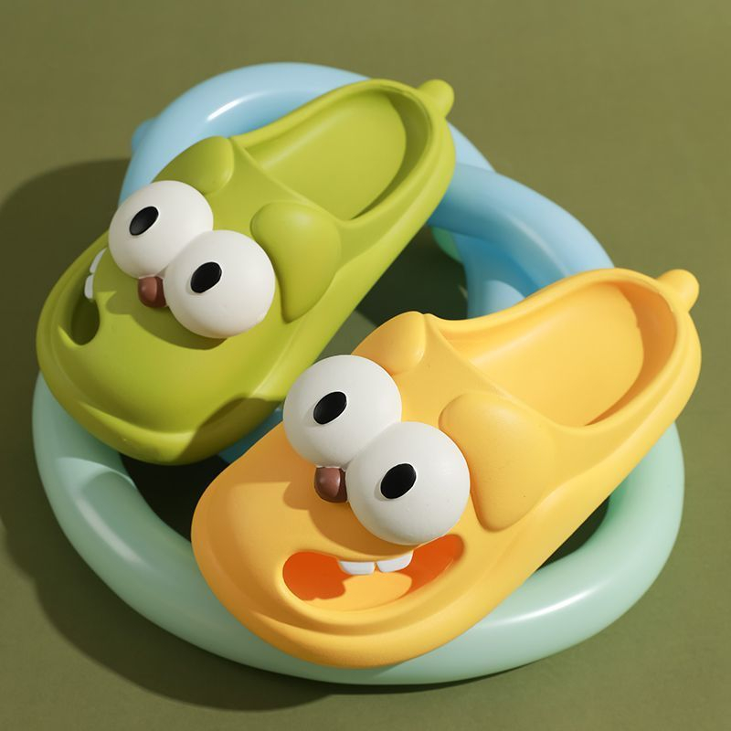 Dép nữ hình chó mắt to siêu mềm, kiểu bánh mì thời trang, đáng yêu, chất liệu EVA