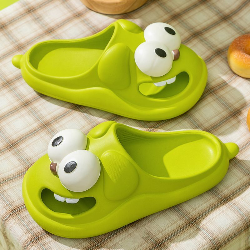 Dép nữ hình chó mắt to siêu mềm, kiểu bánh mì thời trang, đáng yêu, chất liệu EVA