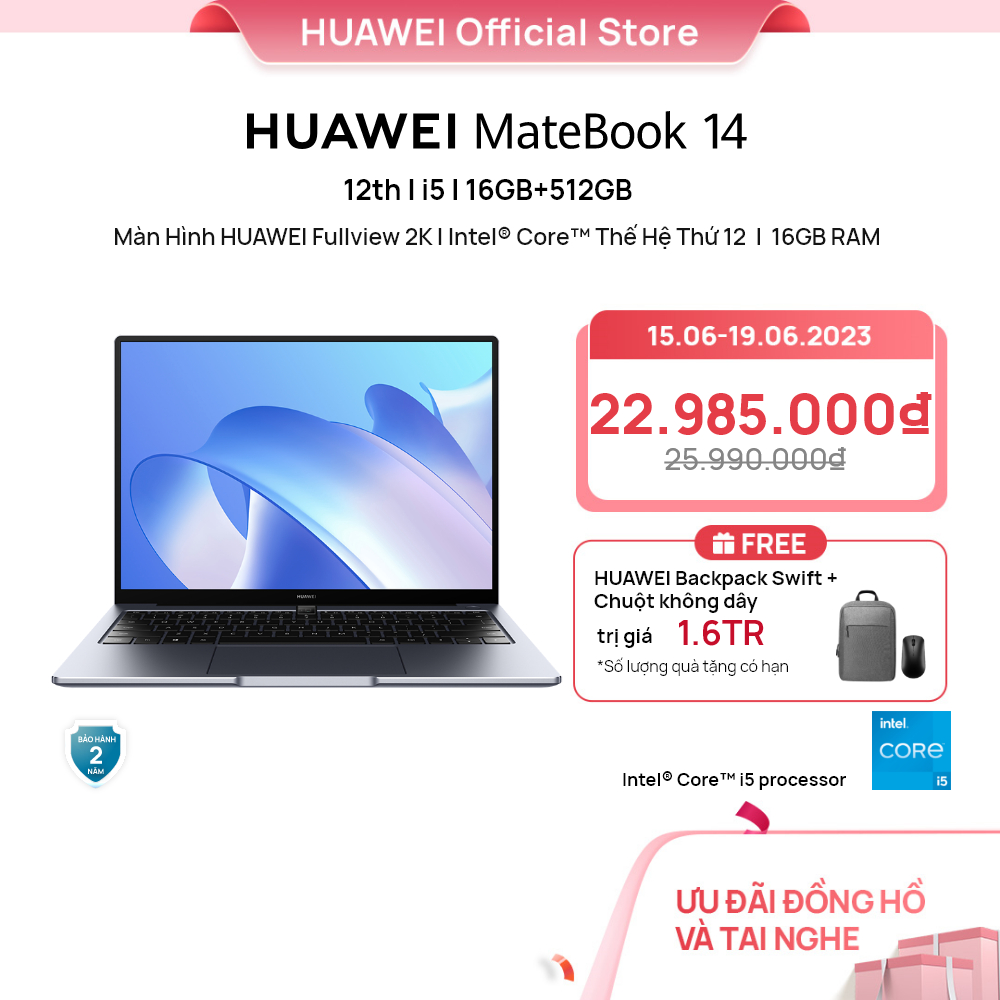 Máy Tính Xách Tay HUAWEI MateBook 14 (16+512G) | Intel® Core™ Thế Hệ Thứ 12