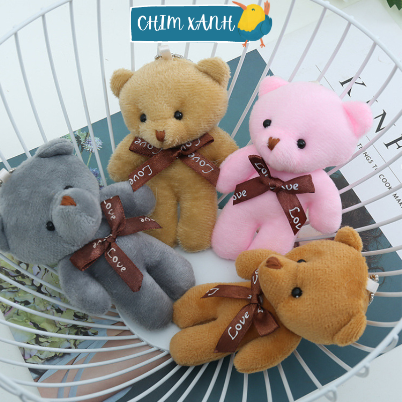 Móc khóa thú bông móc khóa gấu nghĩnh dễ thương mềm mại dùng treo balo túi xách treo móc khóa PKCX12
