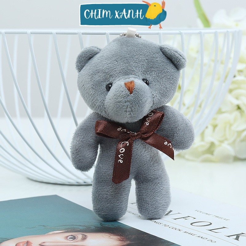 Móc khóa thú bông móc khóa gấu nghĩnh dễ thương mềm mại dùng treo balo túi xách treo móc khóa PKCX12