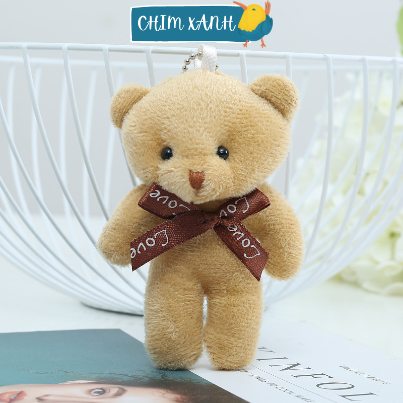 Móc khóa thú bông móc khóa gấu nghĩnh dễ thương mềm mại dùng treo balo túi xách treo móc khóa PKCX12