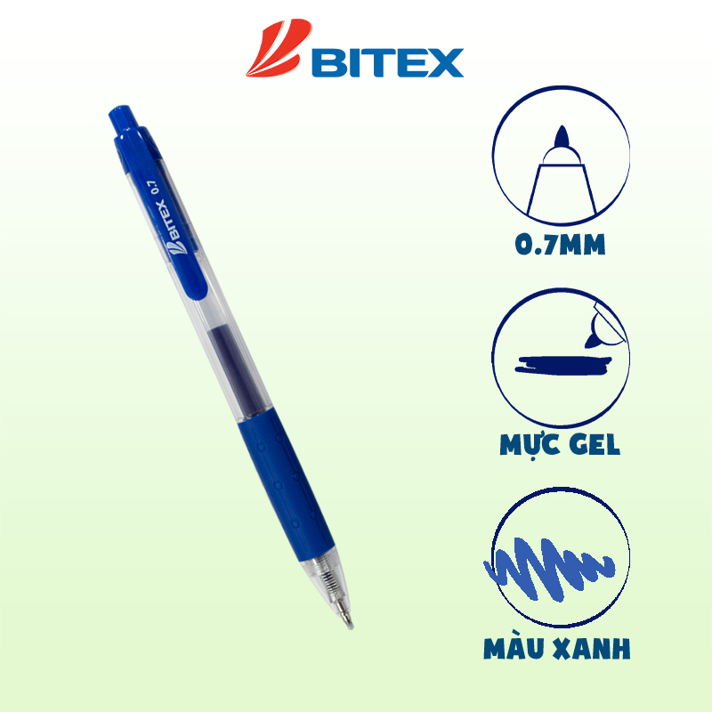 Bút gel Bitex mực xanh G03 (6 cây)