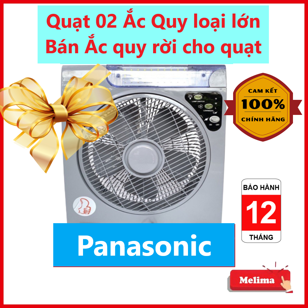 Quạt tích điện Panasonic Nhật mới nhất năm 2023 Gồm 02 Ắc quy tích điện Lớn nhất Việt Nam Thời gian dùng từ 8h đến 16h