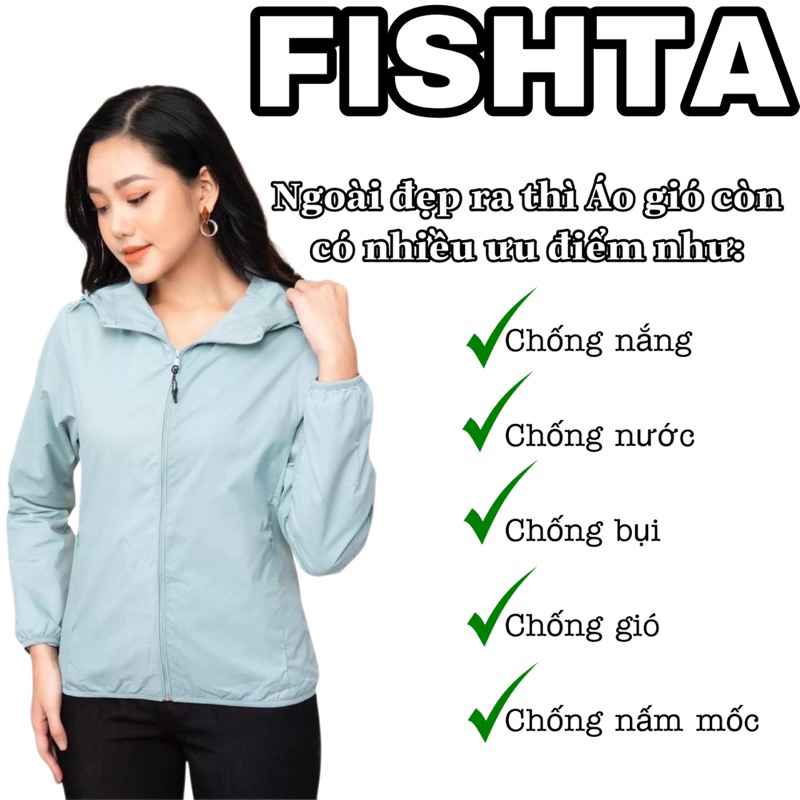 Áo khoác gió dù vân gạo nữ chống gió chống nước tốt FISHTA | BigBuy360 - bigbuy360.vn